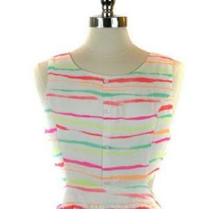 Neon Striped Skater Dress